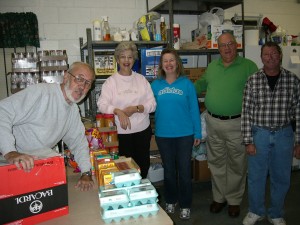 Volunteers collect and sort donations